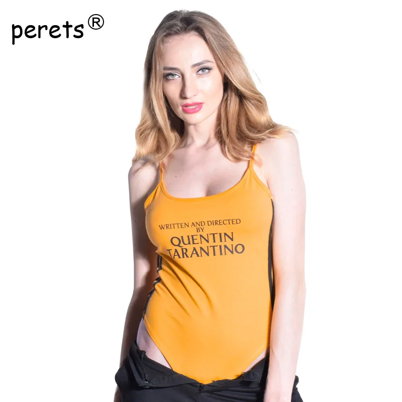 QUENTIN TARANTINO jumpsuits for women 2018 Striped Bandage Overalls Sexy Elastic Yellow Rompers Overalls Bodycon Bodysuit