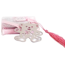 Красивый дизайн с медведем Свадебная Закладка сувениры с кисточкой и подарок детский душ сувениры Студенческая креативная Закладка "медведь" 12 шт