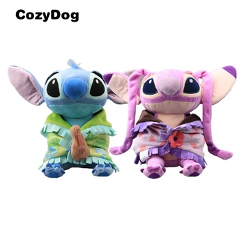 

22 cm Anime Lilo & Stitch Figure Stitch Angel with Cloak Sleeping Blanket Stuffed Animal Toys for Children Gifts