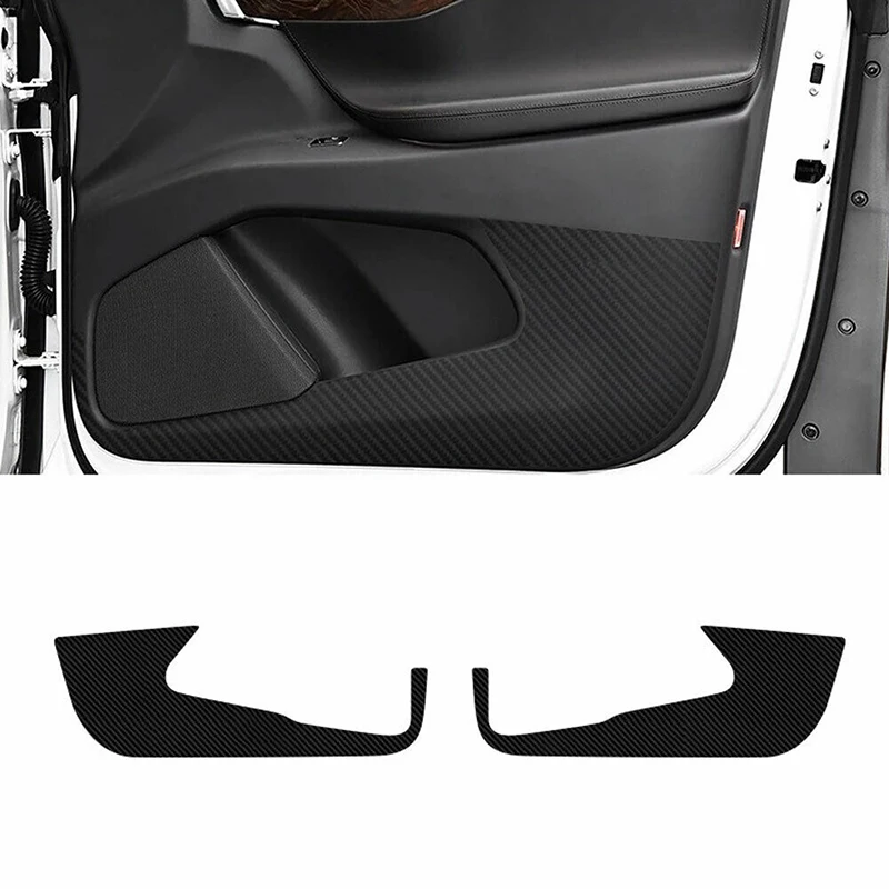 2pcs Carbon Fiber Black Door Anti Kick Pad Film Sticker For Tesla Model X 16-18 | Автомобили и мотоциклы