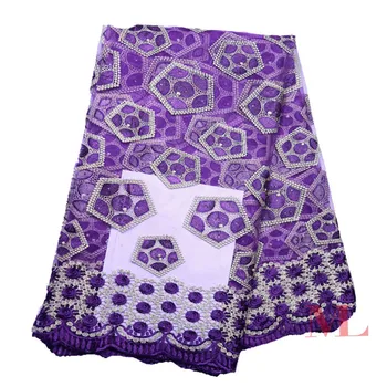 

Computer Embroidery African Lace Fabric For Women Party Wedding Dress 2019 Latest Pearl French Lace Fabric For Clothes 5Yards
