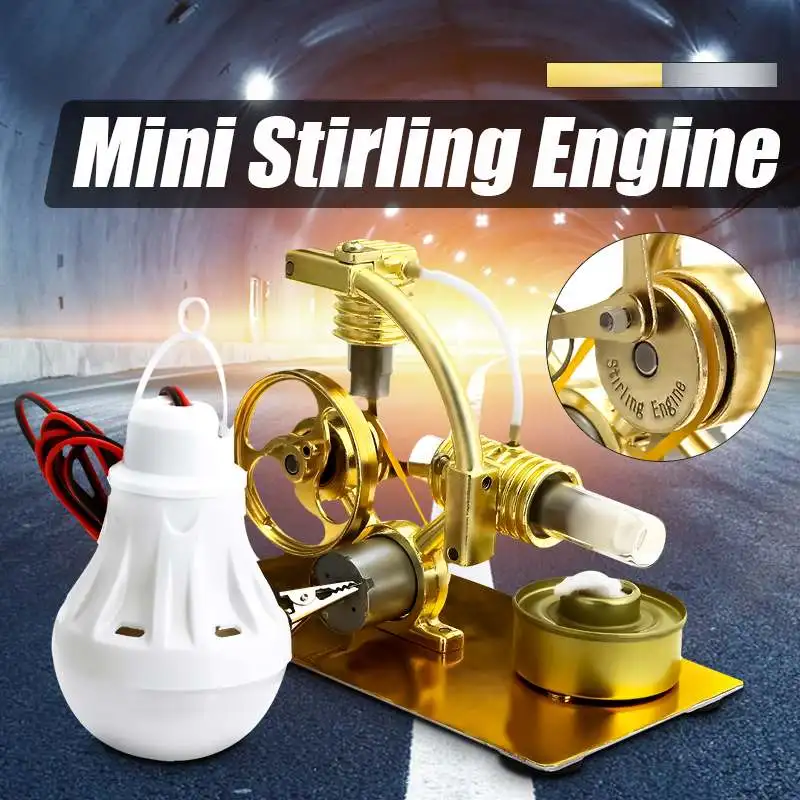 

New DIY Mini Air Stirling Engine Motor Model Educational Steam Power Toy Electricity Learning Model Toys for Children Adult