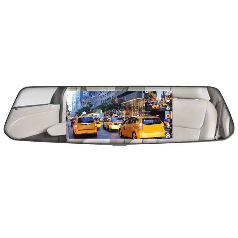 

HD Touch Screen Car Rearview Mirror Driving Recorder Dual Lens Dual Recording Driving Recorder With Waterproof Rear View Camera