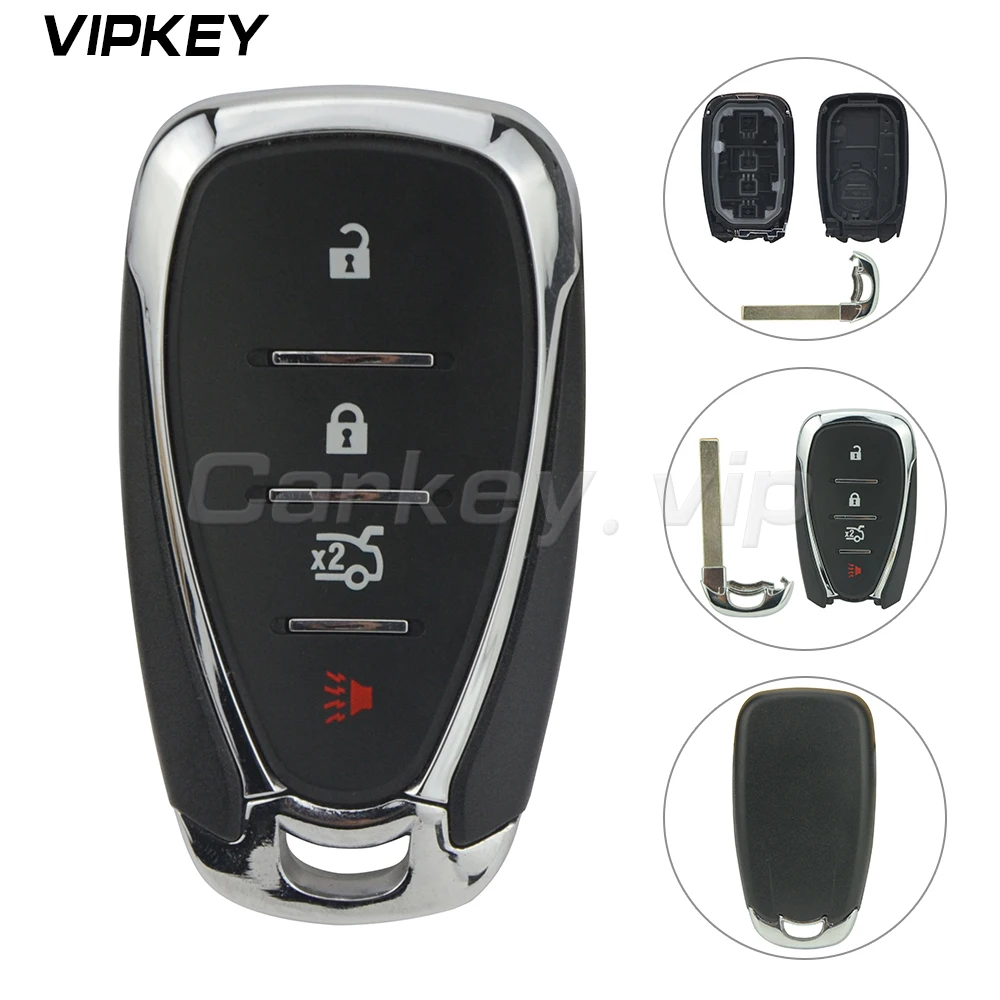 Remotekey Remote Key Fob Cover Replacement HYQ4EA 3 Button With Panic Smart Key case for 2017 Chevrolet Camaro Malibu