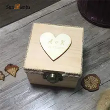 Пользовательские деревянные, на выбор обручальное кольцо шкатулка держатель предложение Винтаж деревенский Подушечка для колец Свадебная украшения(без кольца