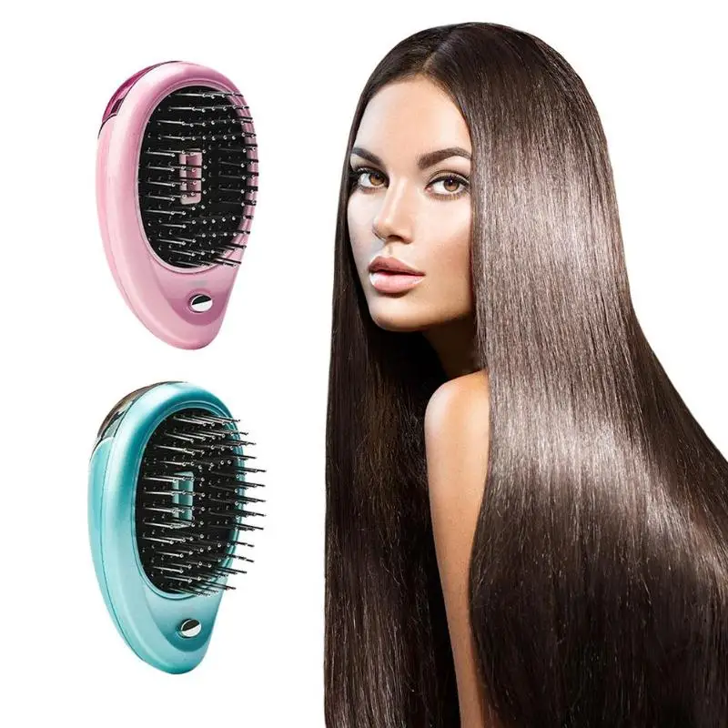 1pc Mini Portable Electric Hair Ionic Brush Anti static Hair
