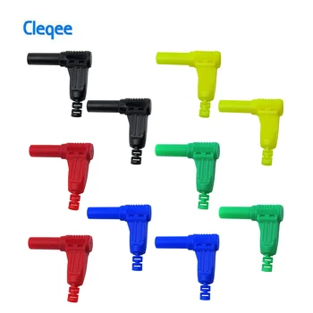 

10pcs P3014 4mm Safety Shrouded Banana Plug 90 Degree Right Angle Plug