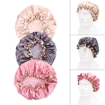 

Shower Cap Elastic Bath Hat Reusable Waterproof Bathroom Products Lovely Thick Women Shower Caps Bathing Hair Cover