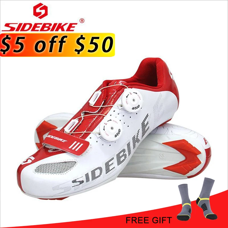 

SIDEBIKE Road Shoes Cycling Shoes Professional Men Nylon Athletics Zapatillas Sapatilha Ciclismo Road Self-locking bike Shoes