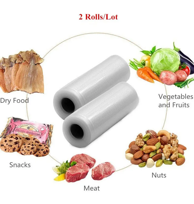 2 рулона вакуумных пакетов для хранения продуктов вакуумный упаковщик пакеты