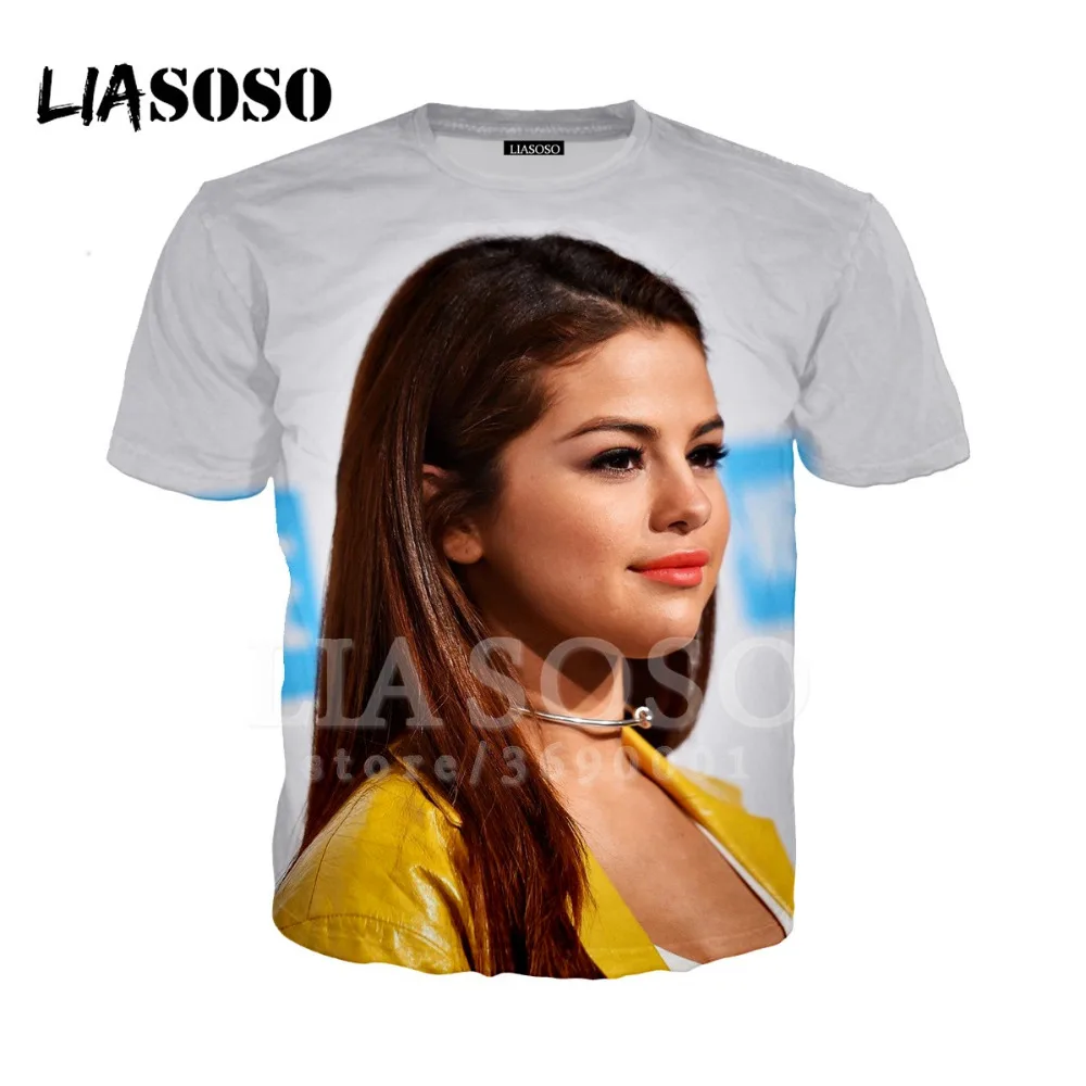

3D Print Women Men Design Sexy Girls Selena Gomez Tshirt Summer T-shirt Hip Hop Pullover Cool TEE Top Short Sleeve