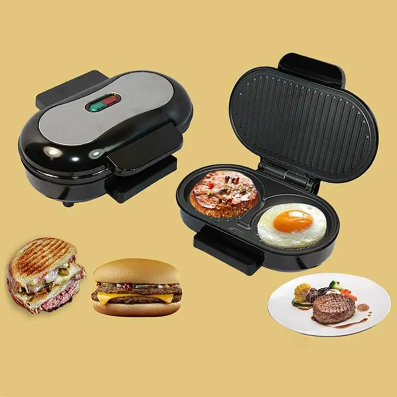 

750W Stainless Steel Sandwish Maker Electric Grill BBQ Steak Hamburger Meat Roaster Machine Egg Frying Maker for Home 1124
