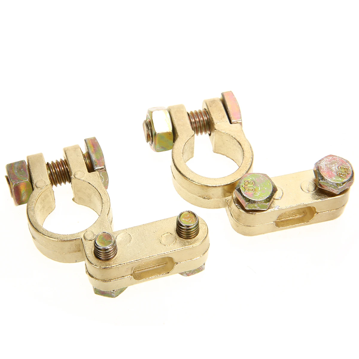 

2pcs Universal Car Battery Terminals For Car Motorcycle Pole Clamps Clips Plus Minus Battery Terminals