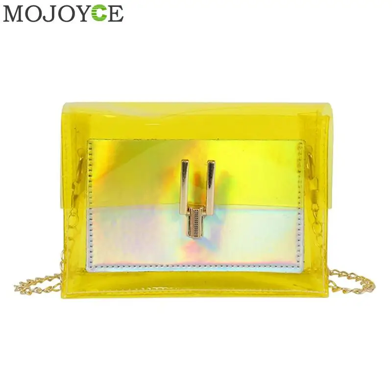 المرأة حقيبة كتف الأزياء الليزر شفافة PVC Crossbody أكياس رسول الكتف حقيبة شاطئية 2019