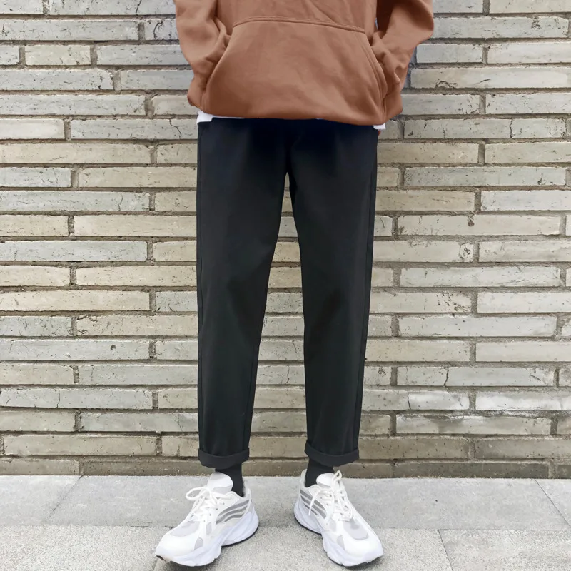 Men's Casual Pants 2019 Spring New Youth Popular Loose Solid Color Harlan Trousers Youth Slim Pants Youth Casual Men's Clothing