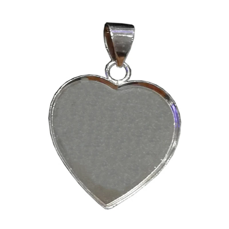 

Beadsnice ID36962smt17 Sterling Silver Heart Cabochon Settings Jewelry Accessories Pendant Trays Heart Bezel Tray Blanks