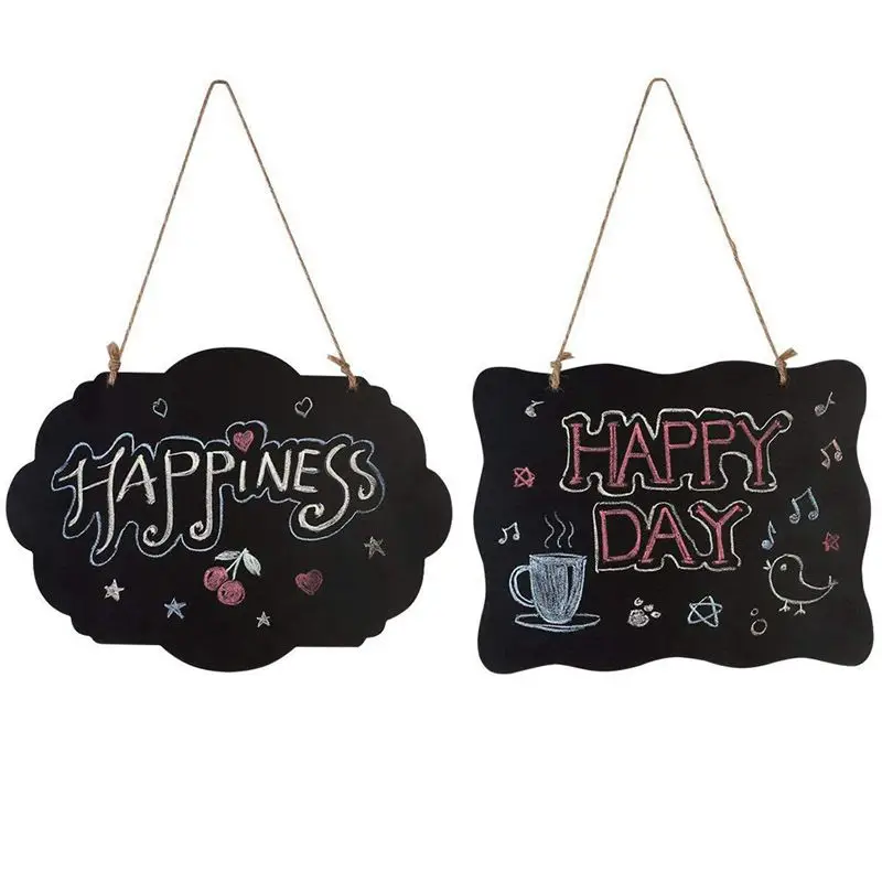 Chalkboard Sign Double-Sided Message Board with Hanging String - 2 pcs | Дом и сад