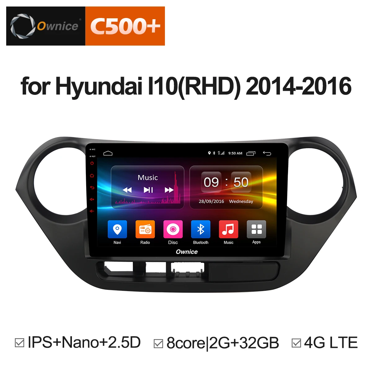 

Ownice C500+ G10 9 Inch Android 8.1 Car GPS Navigation Radio Multimedia Player For HYUNDAI I10 2014 2015 2016 Grand i10 RHD LHD