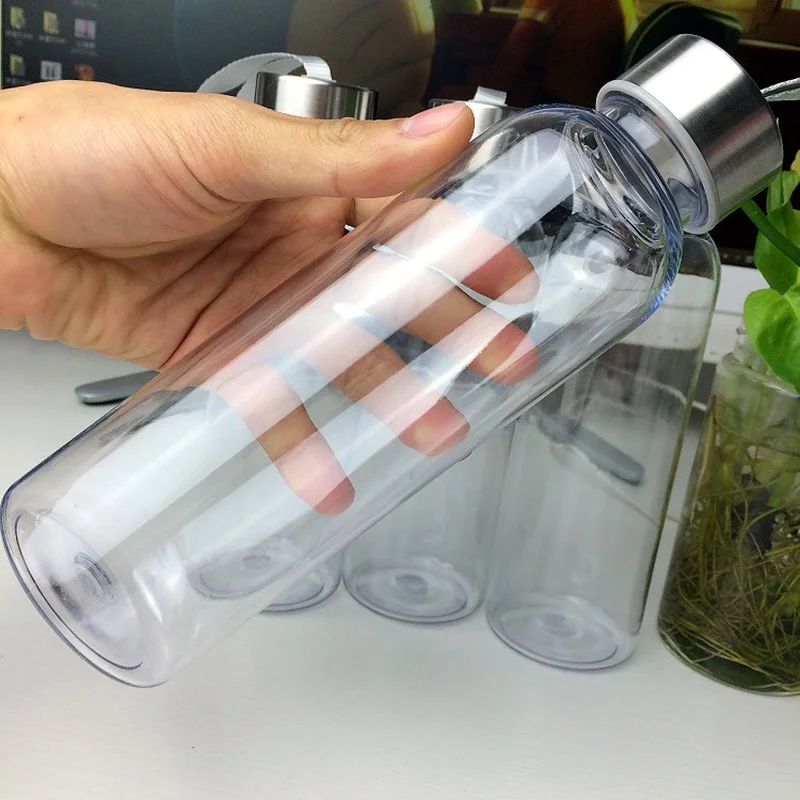 

400ML Capacity Portable Water Bottle PP Transparent Milk Tea Bottle with Cloth Cover Sports Simple Bottle Gifts