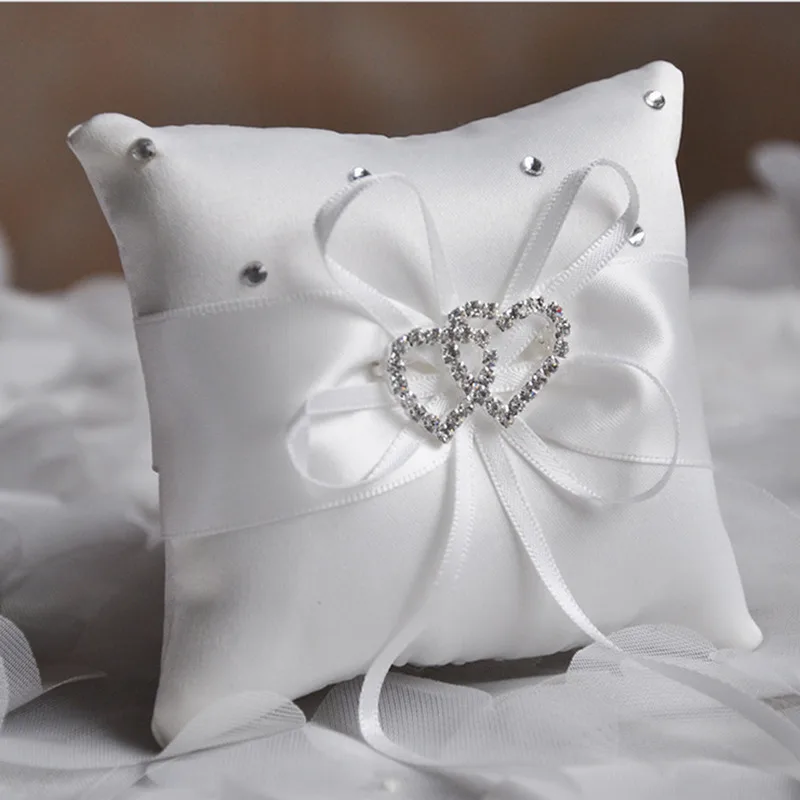Buy Double Heart Rhinestone Ring Pillow Wedding Ring