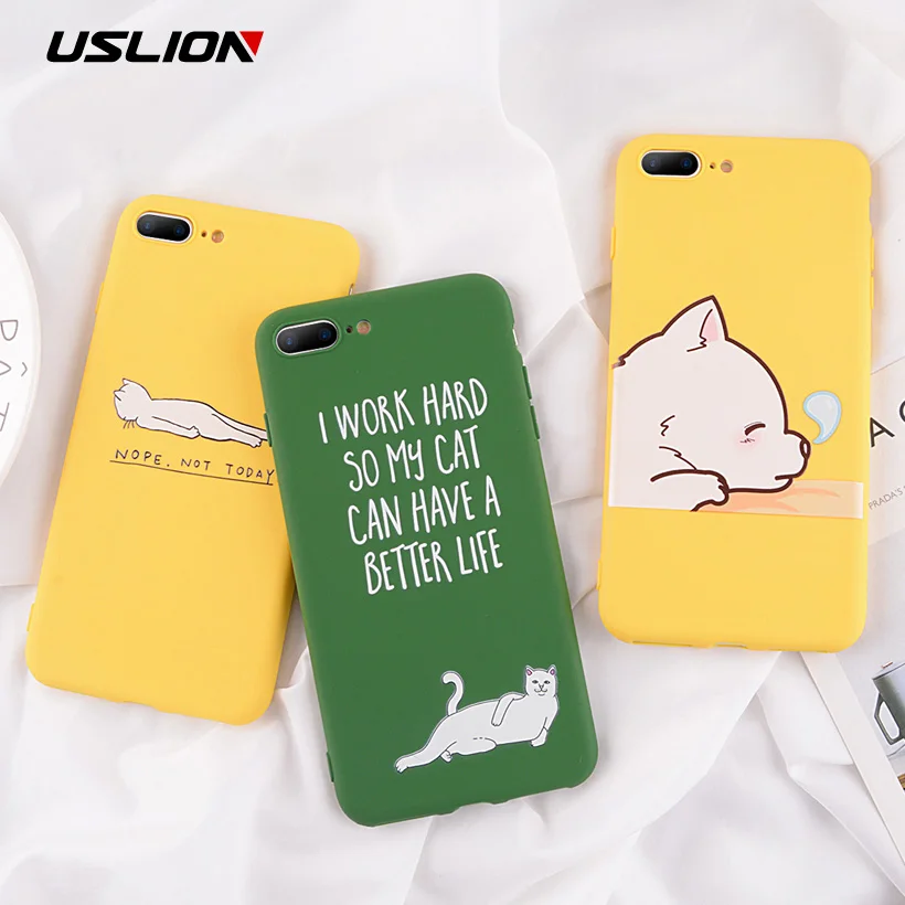 USLION Забавный мультфильм Жираф телефонные чехлы для iPhone XS MAX X 8 7 6 6S Plus 5 5S SE
