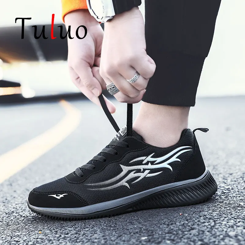 

TULUO Fashion Running Shoes For Men Light Breathable Lace-up Outdoor Athletic Walking Jogging Fitness Training Male Sneakers