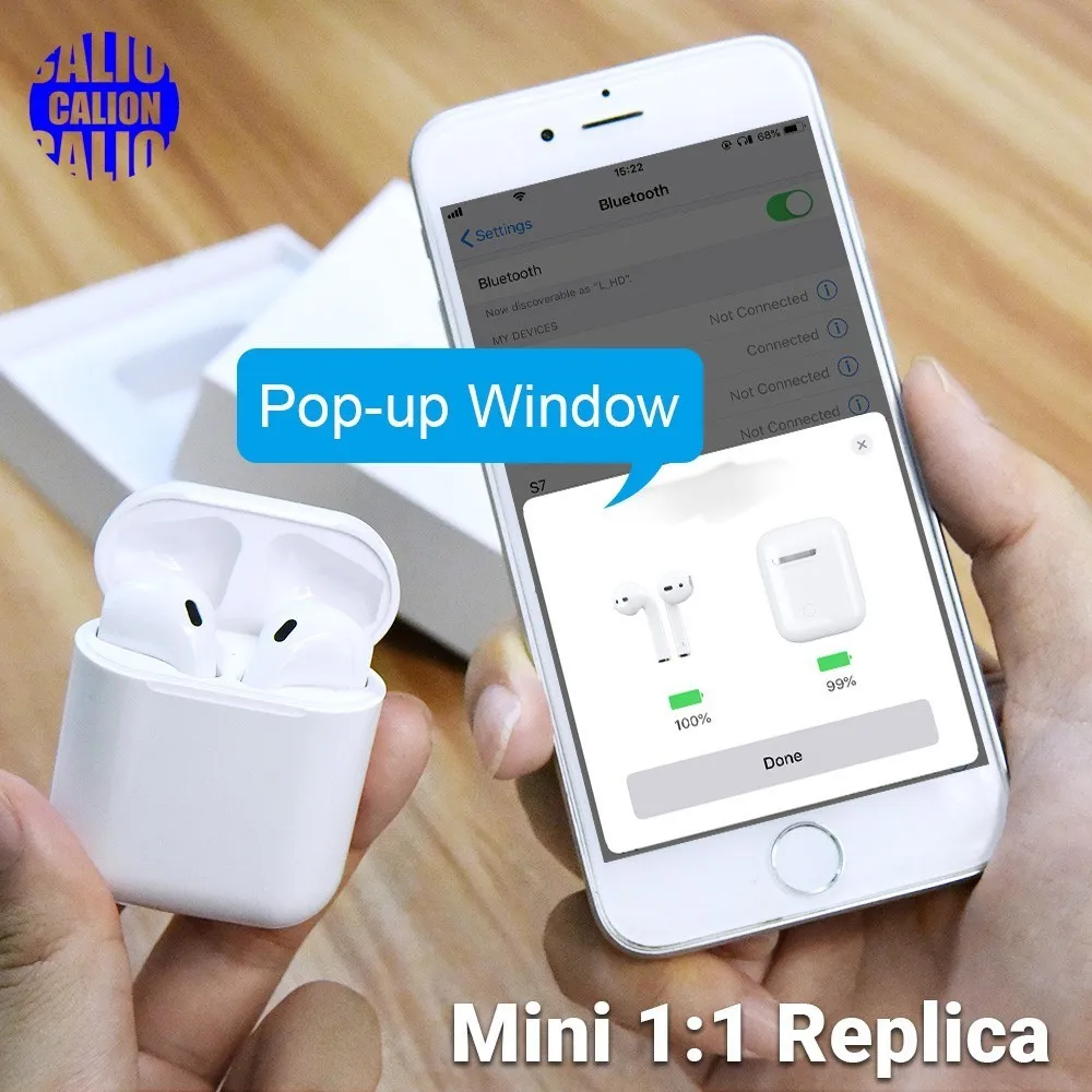 

I80 Tws Top Air Wireless Bluetooth Earphones Touch Control Earbuds 1:1 Replica Size Headset Pk I10 I12 I13 I14 I15 Tws Pods