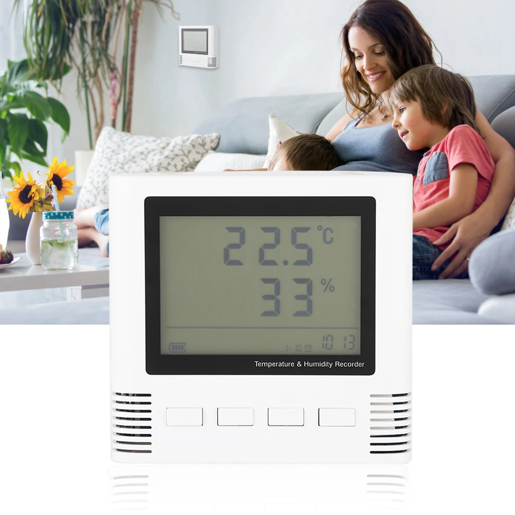 

Digital Temperature and Humidity Gauge Detector Environmental Meter Tester LCD display US Plug for workshop/warehouse 2019 New