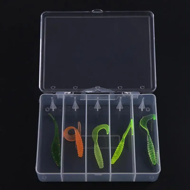 5 Grids Fishing Tackle Boxes Storage Case Holder Fish Lure Bait Hooks Case