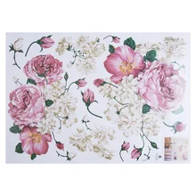 70X50 см роскошные пионы цветы наклейки на стену Наклейка для спальни гостиной DIY цветок Съемный ПВХ художественные Декорации для дома для детской комнаты