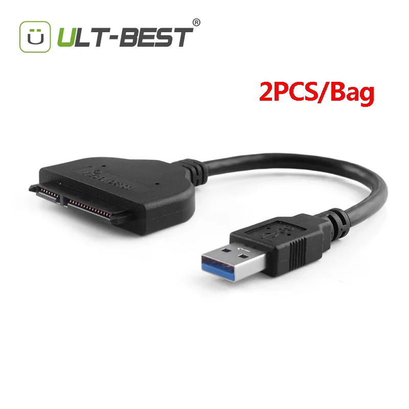 ULT Best 2 шт. SATA USB 3 0 к последовательному ATA 22pin адаптер жесткий диск кабель конвертер