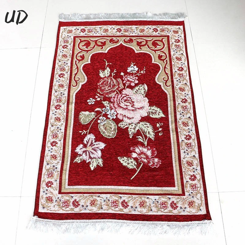 

Wholesale Newest Design 4 Colour Chenille Unique Anti-skid MashaAllah Travelling Islamic Prayer Mat/Rug/Carpet Salat Musallah