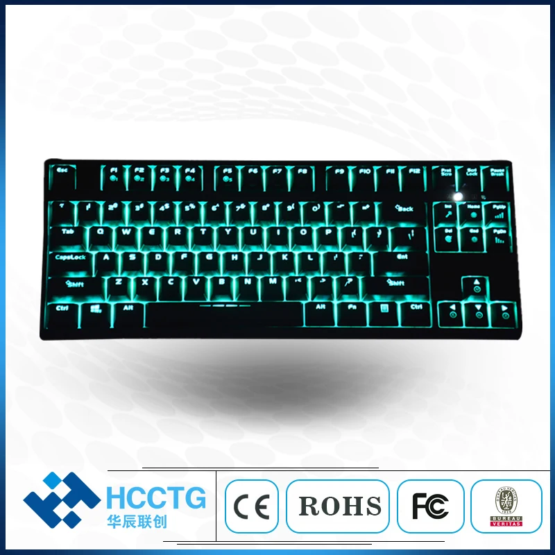 

Cherry Switch Mechanical Keyboard 87 keys Blue Switch Gaming Keyboards Desktop Black Color And ABS Keycaps With Laser engrave