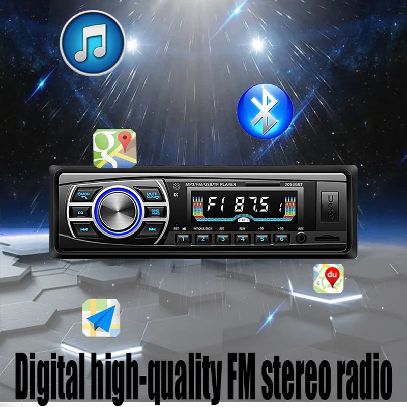 1 Din 12V FM Turner OLED цветной экран Автомобильная стерео Поддержка USB/SD/MMC кард ридер