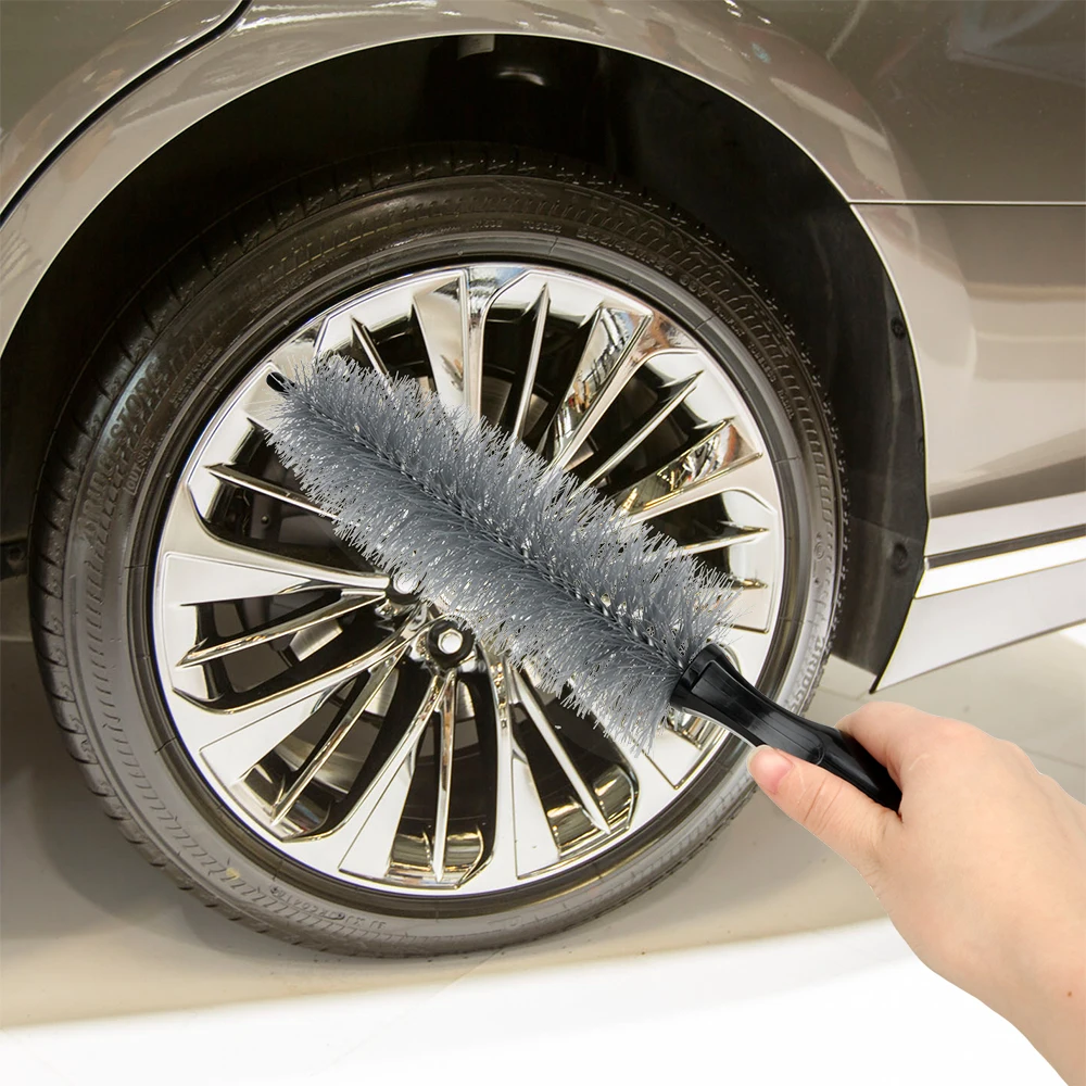 

Car Wheel Brush 32cm Total Length Car Rim Cleaning Brush Cleaning Wheel Tires Dirt Tool Long Handle Tire Rim Scrub Brushes