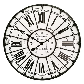 

1 Pc Wall Clock European Silent Roman Numeral Metal Decorative Hollowed-out Vintage Clock for Office Home