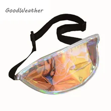 Мешок ремешком летние пляжные водонепроницаемые хип-прозрачный сумки Мини clear fanny pack Голограмма лазерная бум Деньги сумка на пояс женская сумка на поясе сумка на пояс сумки на пояс