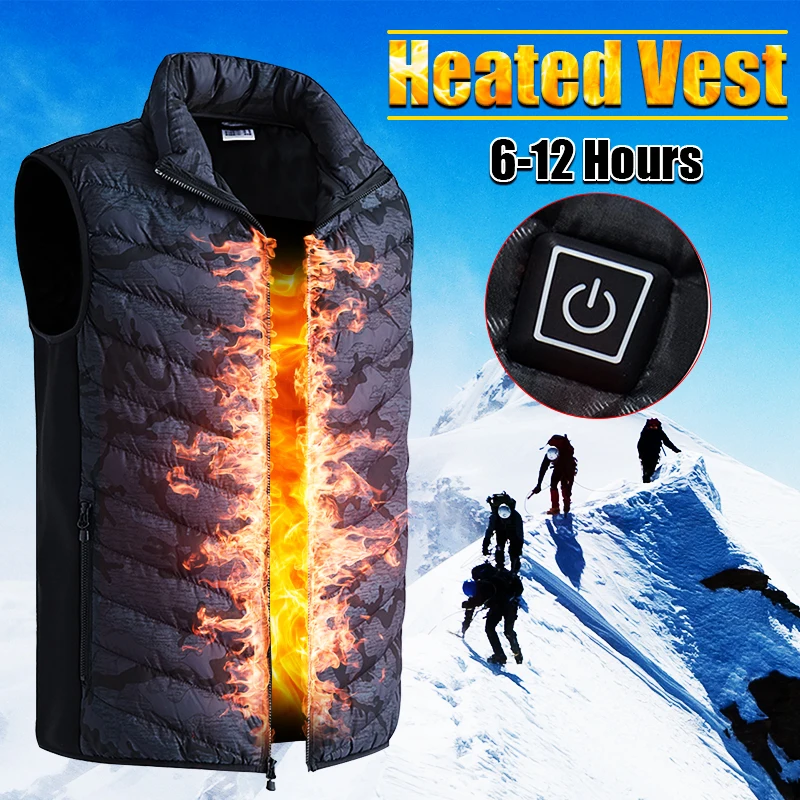 

Outdoor Men Women Heated Heating Jacket Winter Carbon Fiber Soft Electric Thermal Adjustable Temperature Safety Clothing