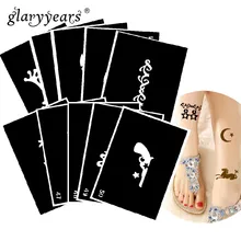 10 шт./компл. хна тату трафарет животные узор Рисование пастой боди-арт тату трафарет модный продукт водонепроницаемый HN#05