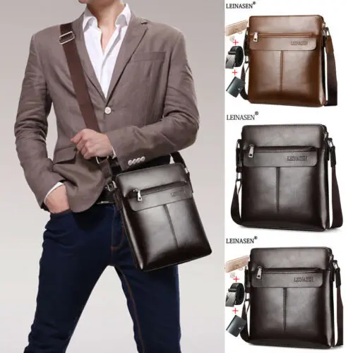 

New Fashion Men Shoulder Bags Male Messenger Leather Crossbody Man Travel Briefcase Luxury Business Bag