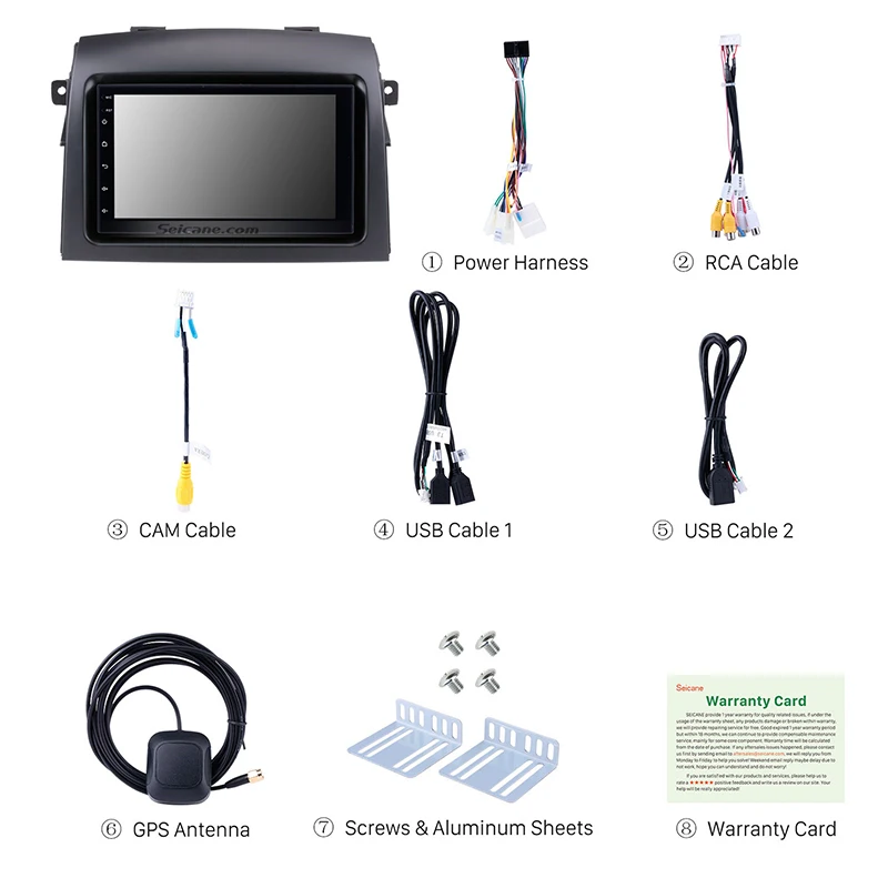 Best Seicane 2din Android 8.1 7" Car Radio Multimedia Player Wifi GPS Head Unit For 2004 2005 2006 2007 2008 2009 2010 Toyota Sienna 4