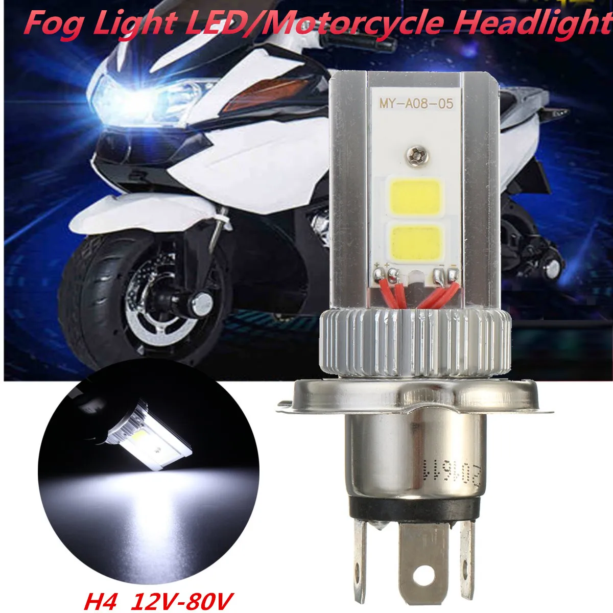 12W H4 High Brightness Motorcycle Fog Driving Light Motorcycle Headlight 3000 8500K White Fog