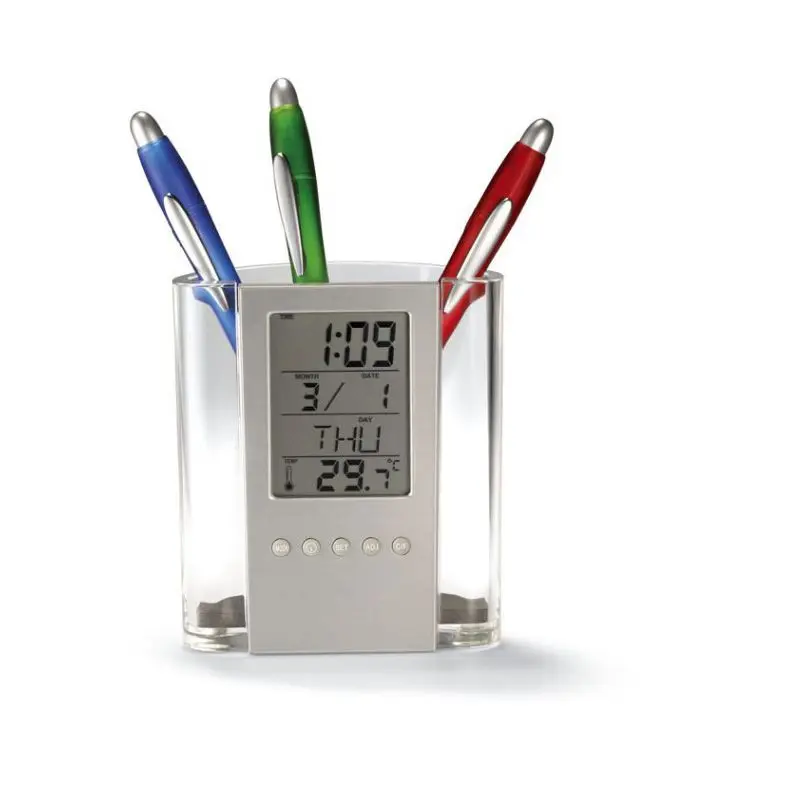 

New Multifunction Desk Calendar / Pencil Box LCD Thermometer and Calendar Display Office and School Desktop Pen Holders