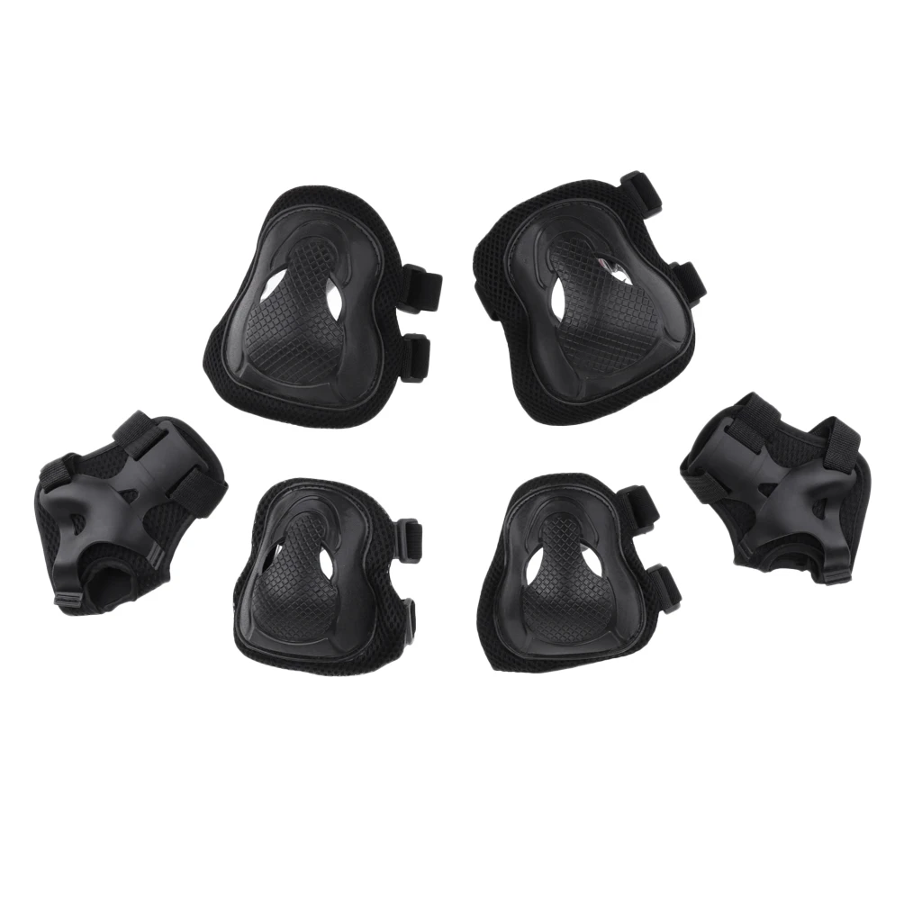 MagiDeal 6 Pcs Adults Inline Skating Skateboard Knee Wrist Guard Elbow