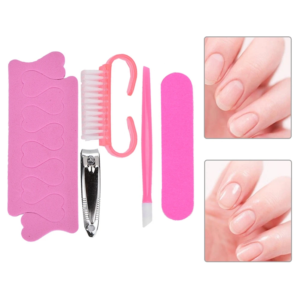 5 шт комплект Маникюр Педикюр Nail Clipper кисти кутикулы толкателя Палец инструмент