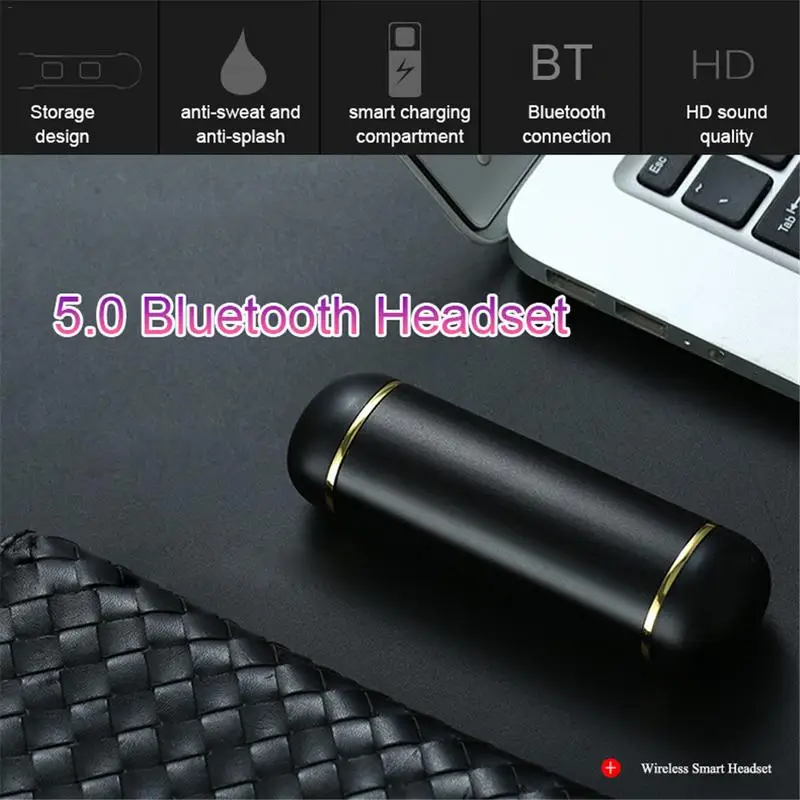 Беспроводные Bluetooth наушники HIFI мини с зарядным устройством бинауральные TWS Стерео шумоподавление высокое качество звука движения фитнес