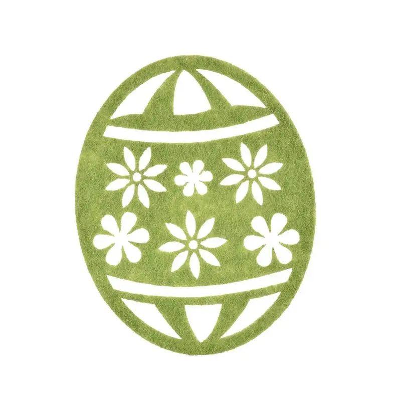 

4PCS/Set Easter Egg Shaped Placemats Kitchen Non-slip Insulation Pad Home Green Easter Decor Table Mat Plate Pot Bowl Coaster