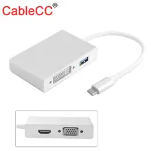 CableCC Combo USB-C USB 3,1 Тип C к OTG и HDMI DVI VGA адаптер для ноутбука