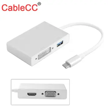 

Zihan Combo USB-C USB 3.1 Type C to USB OTG & HDMI & DVI & VGA Adapter for Laptop