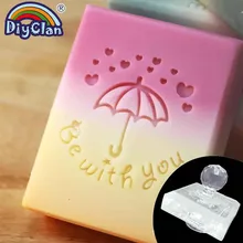 Милый зонтик сердце узор ручной работы мыло изготовление штамп быть с вами органическое стекло мыло уплотнение с ручкой акриловые части на заказ